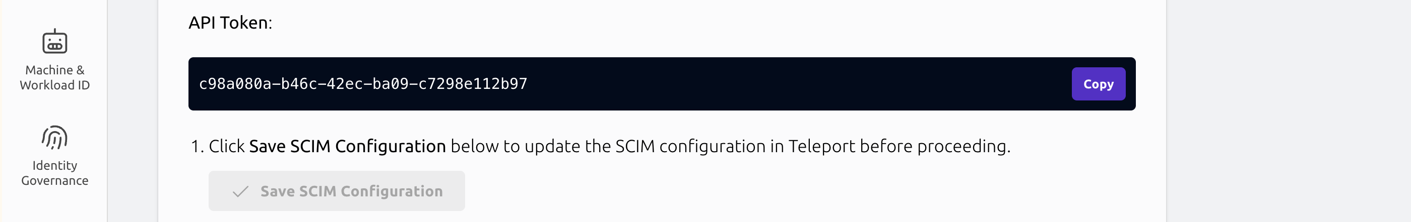 Generate SCIM token